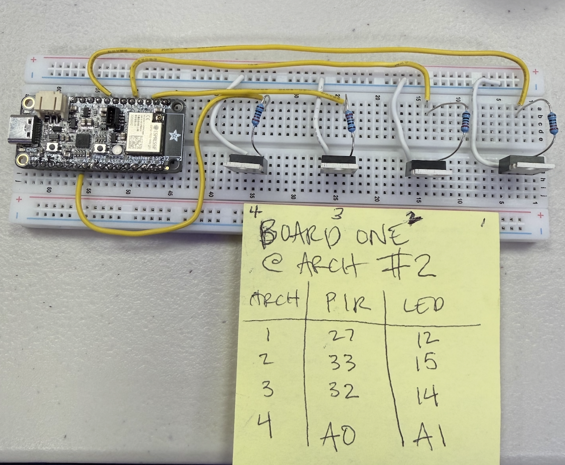 Close-up of IRLZ44N MOSFET circuit on breadboard connected to ESP32 and LED strip