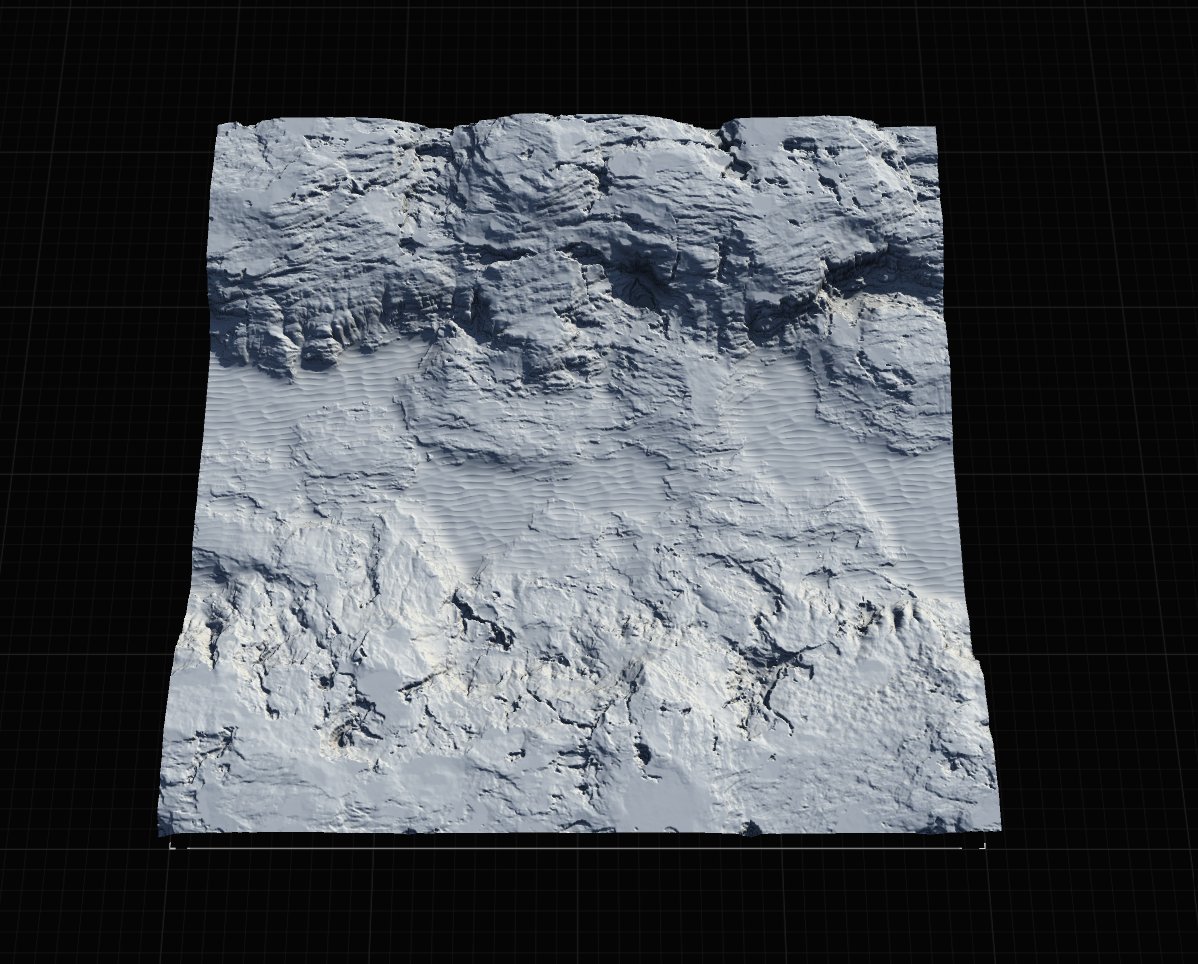 Gaea node graph showing terrain generation workflow