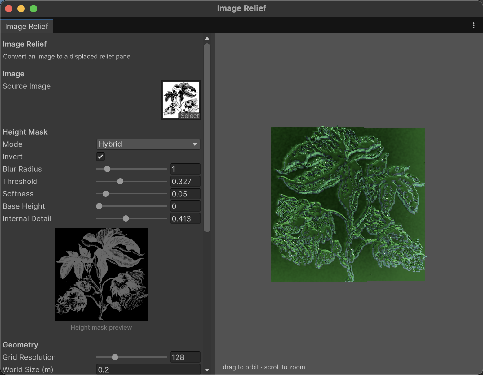 Screenshot of the tool editor window in Unity.