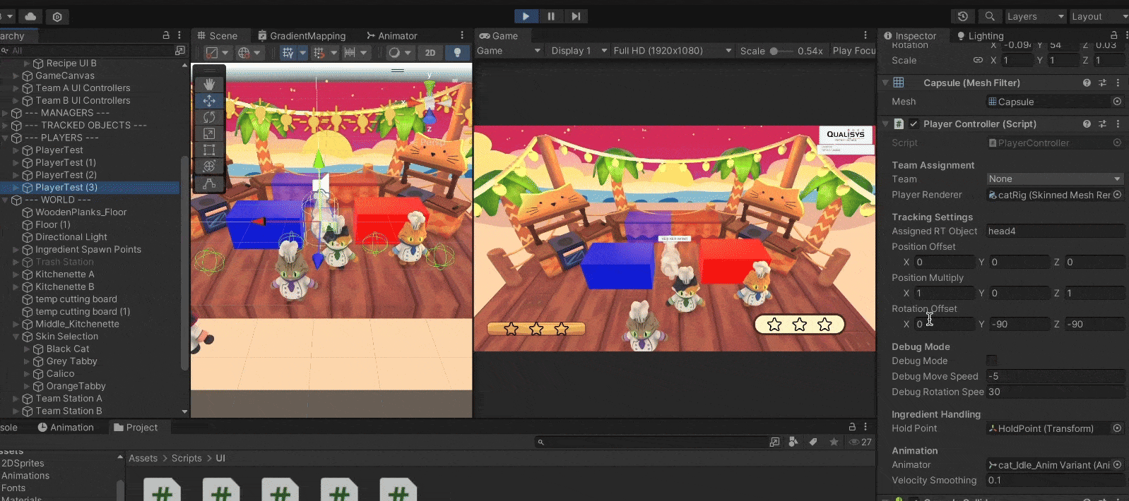 Debug mode with keyboard controls