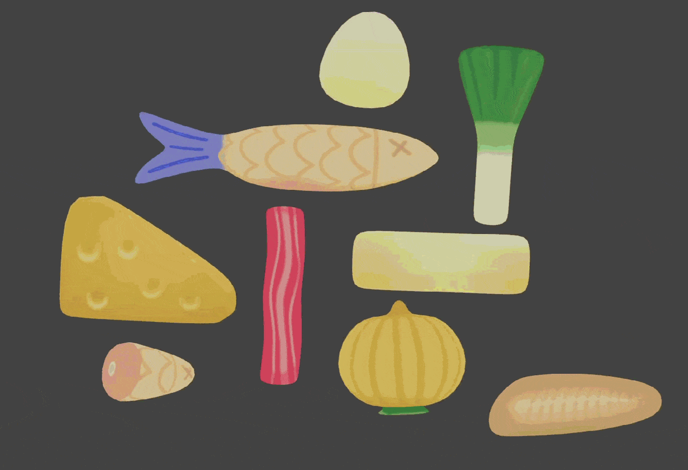 Kitchen gameplay with bouncing ingredients